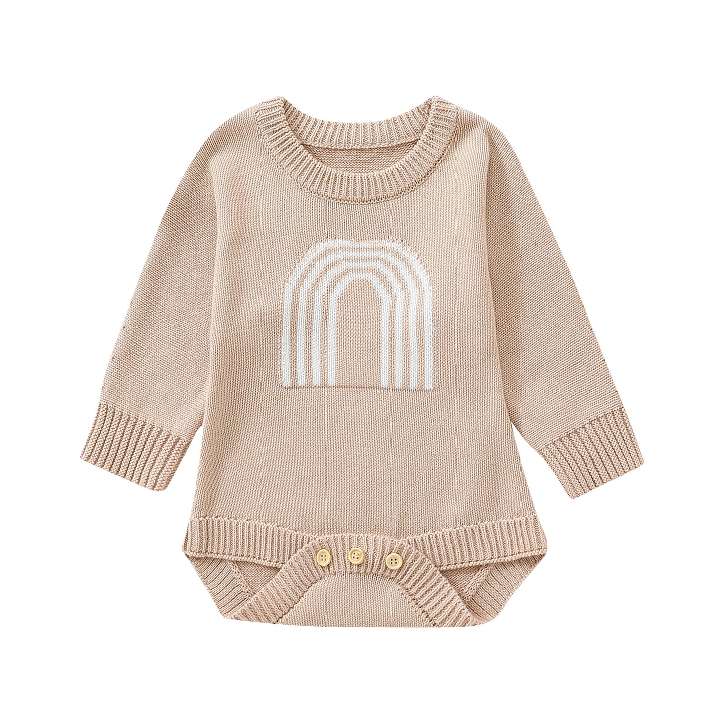 Children's Romper Sweater White Light Brown