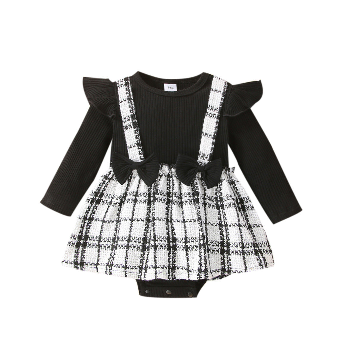 Flounced Sleeve Double Bowknot Classic Style One-piece Baby's Gown
