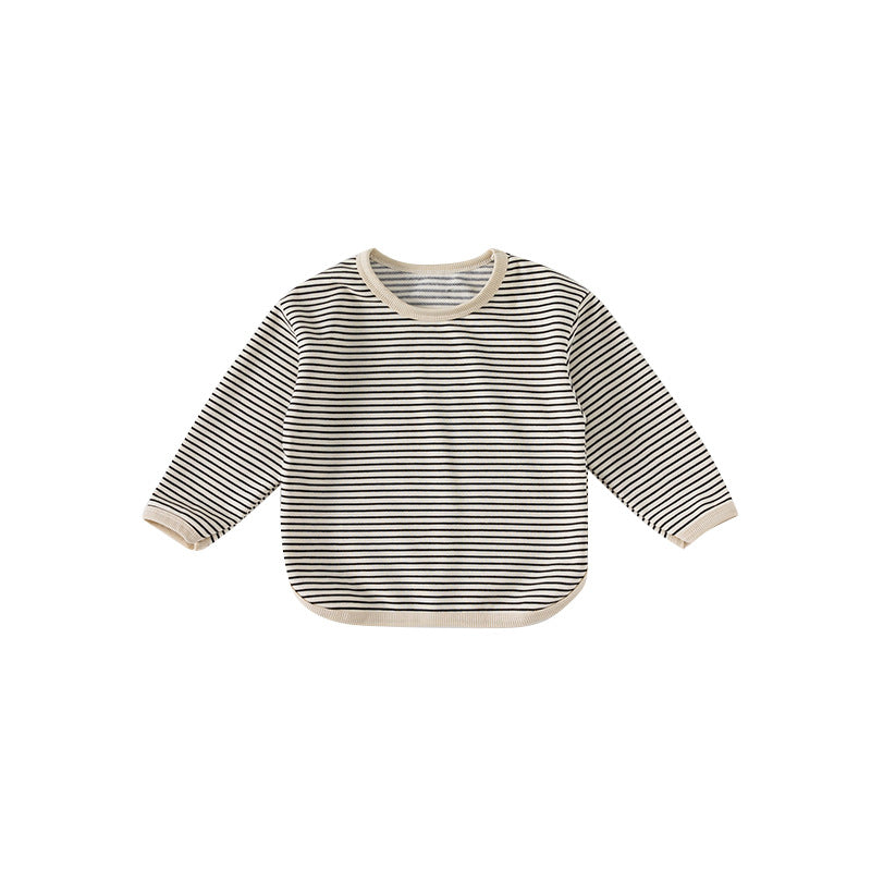 Autumn Casual Boys And Girls Striped Bottoming T-shirt Children's Tops