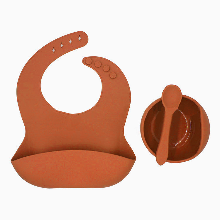 Amazon hot style silicone bib bowl spoon set