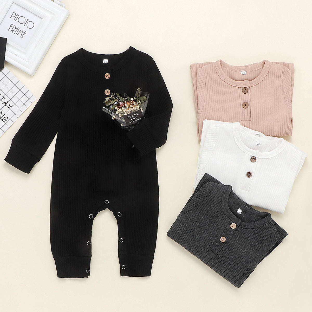 Long sleeve baby jumpsuit